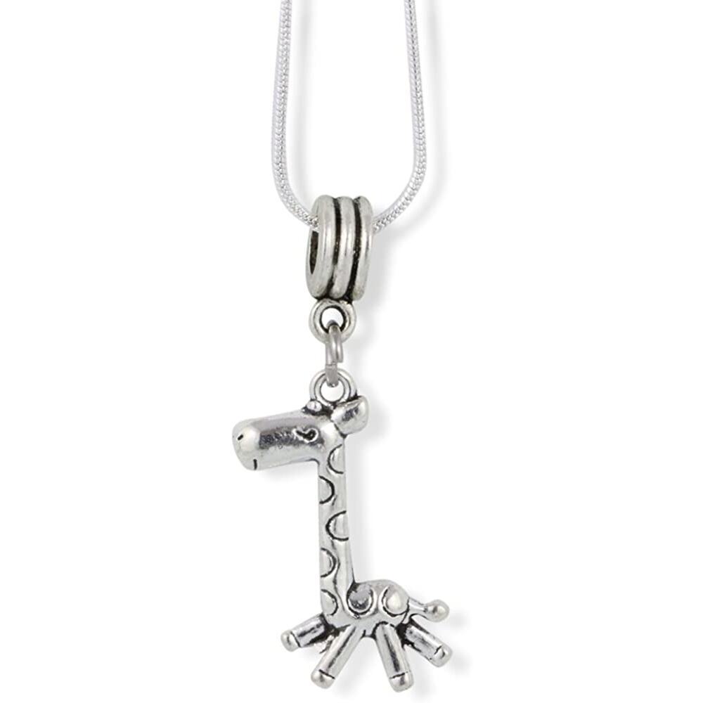Giraffe (Cartoon Looking) Charm Snake Chain Necklace